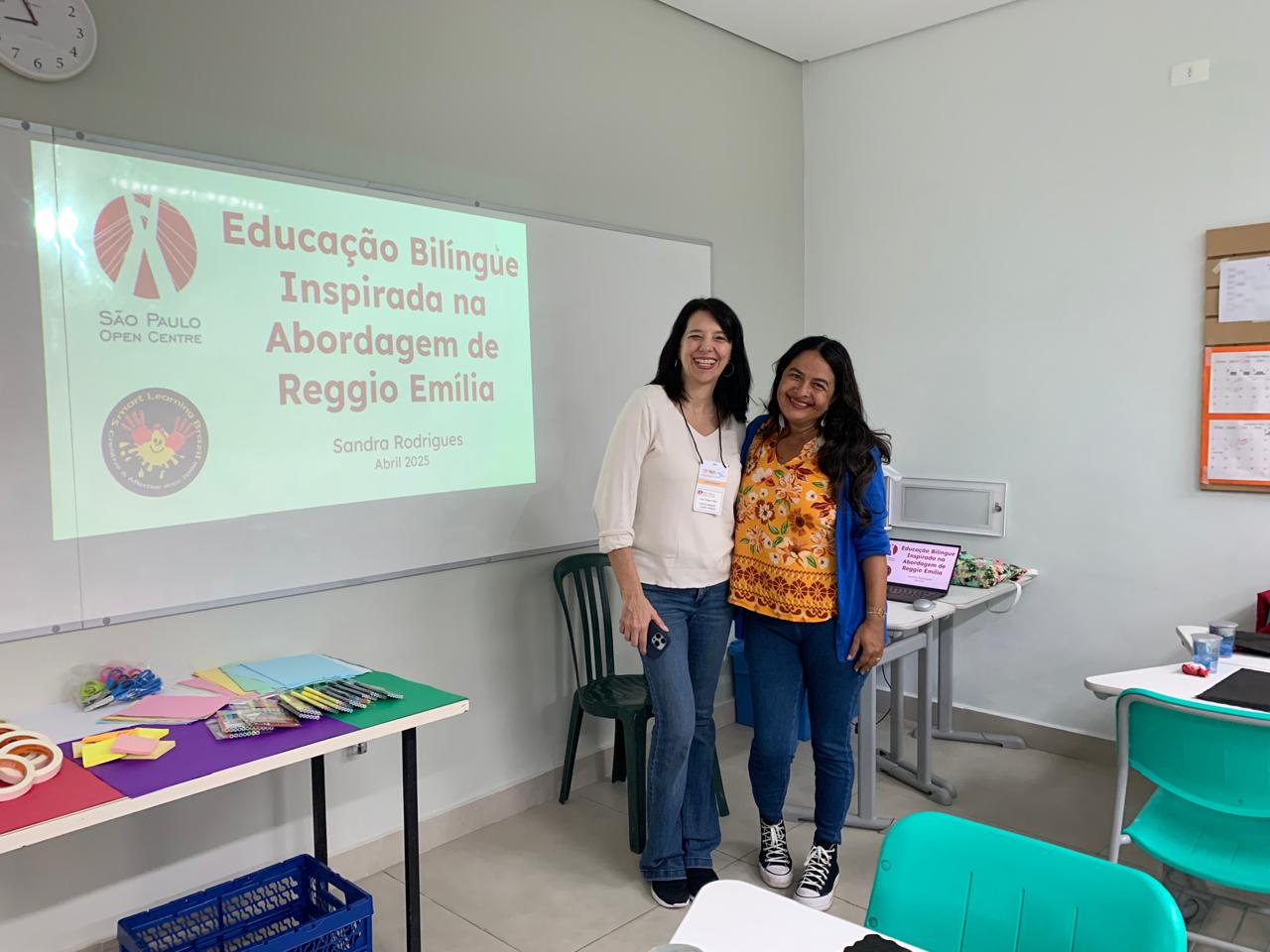Sandra Rodrigues em curso de educação bilíngue inspirado em Reggio Emilia